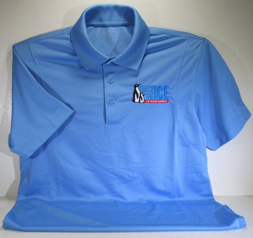 Blue Dry-Wick Polo with Twice The Ice Logo